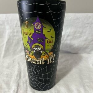 Spooky Black Tumbler with Halloween Design